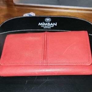 Rolfs Red Leather Wallet And Checkbook Cover